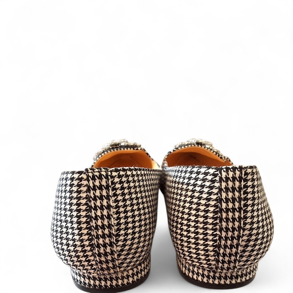 Badgley Mischka American Glamour Houndstooth Crystal Embellished Flats Size 10 - Picture 9 of 11
